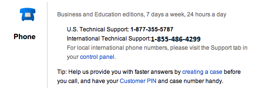 google business support phone number